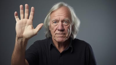 man-with-gray-hair-waving-his-hand