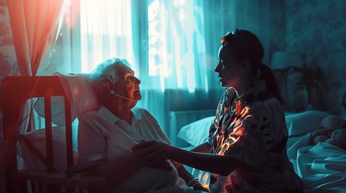 young-caregiver-senior-woman-bedroom-home-health-care-service-generative-ai